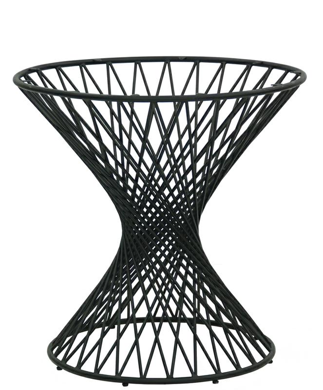 BASE IN ACCIAIO INTRECCIATA NERA