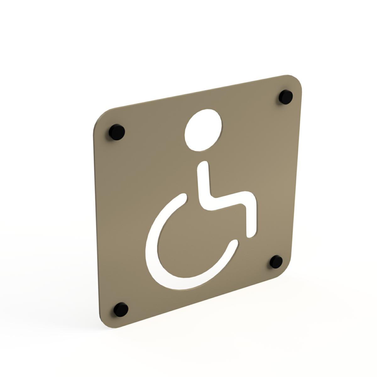 SEGNALETICA DISABILE SABBIA CON DISTANZIALI 16X16CM