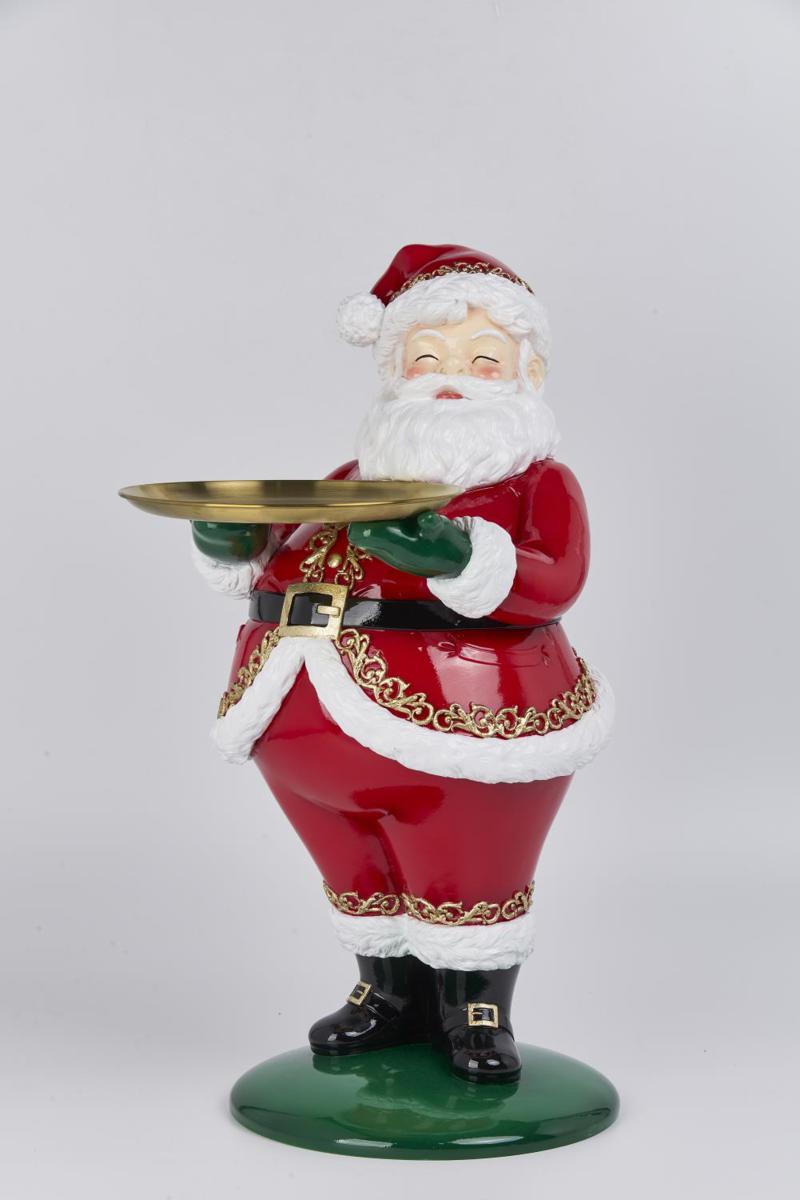 MAGGIORDOMO BABBO NATALE IN RESINA ROSSO 29X40X61,2