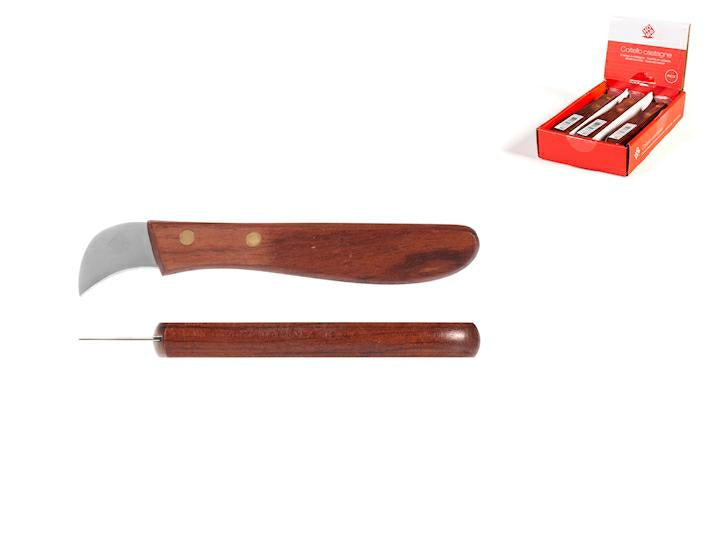 COLTELLO CASTAGNE MANICO LEGNO