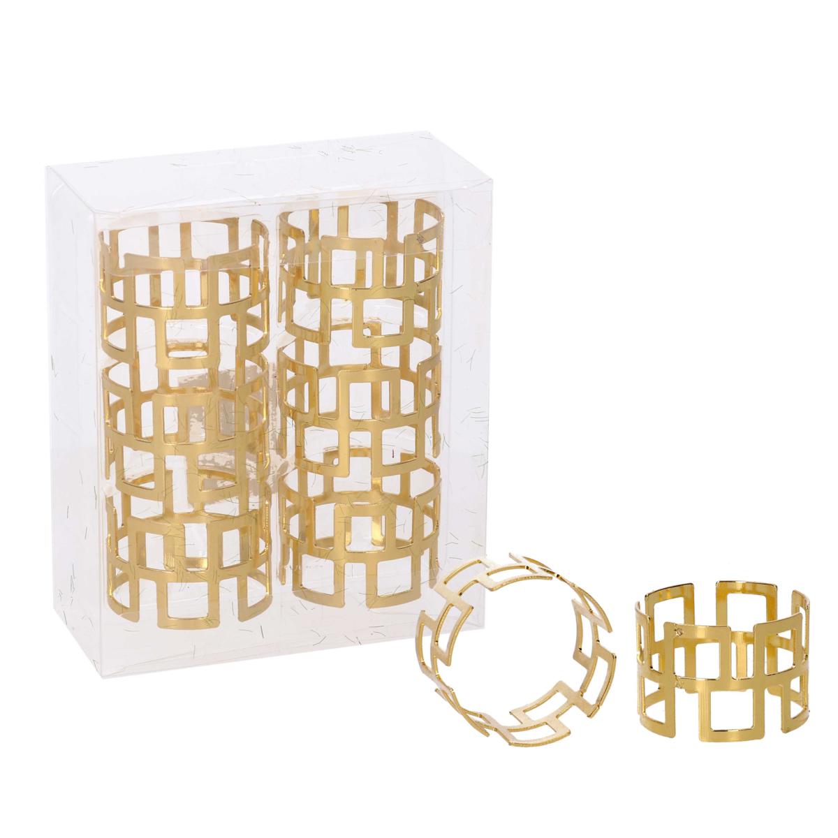 PORTATOVAGLIOLI METALLO GRECA CONFEZIONE 6 PZ ORO