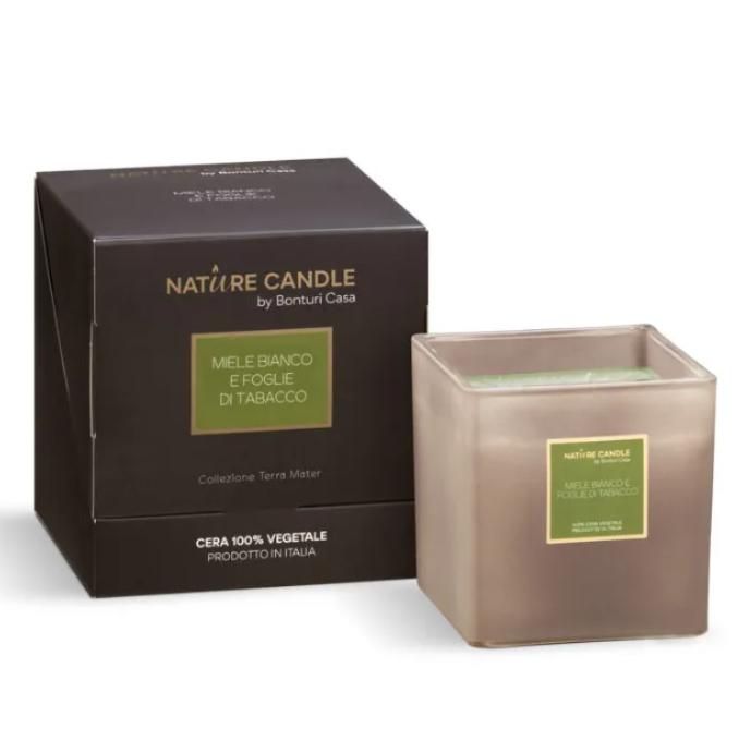 CANDELA CERA 180GR MIELE BIANCO/TABACCO "TERRA MATER"