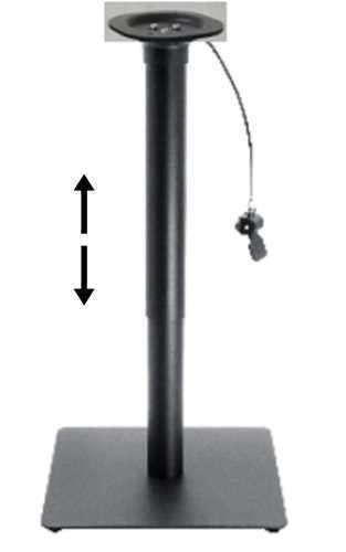 BASE TAVOLO ACCIAIO REGOLABILE MASSIMO NERO TONDO 45xH66/106