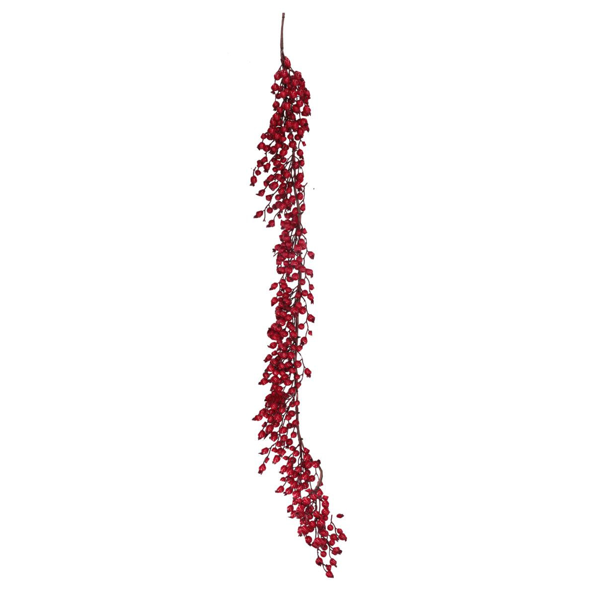 FESTONE PLASTICA BACCHE ROSSO 180H