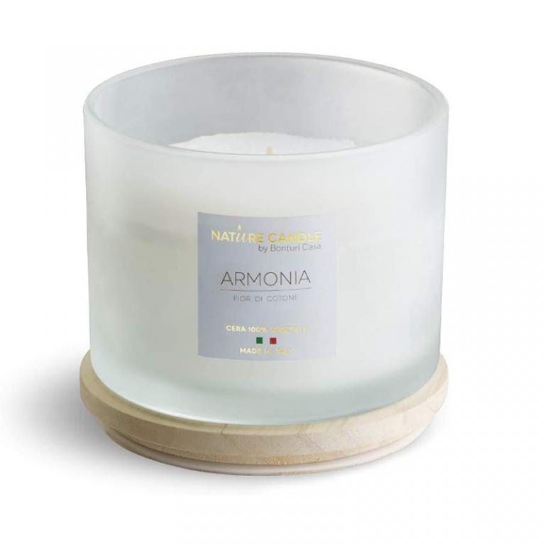 CANDELA CERA 380GR ARMONIA LINEA AMATI (FIOR DI COTONE)
