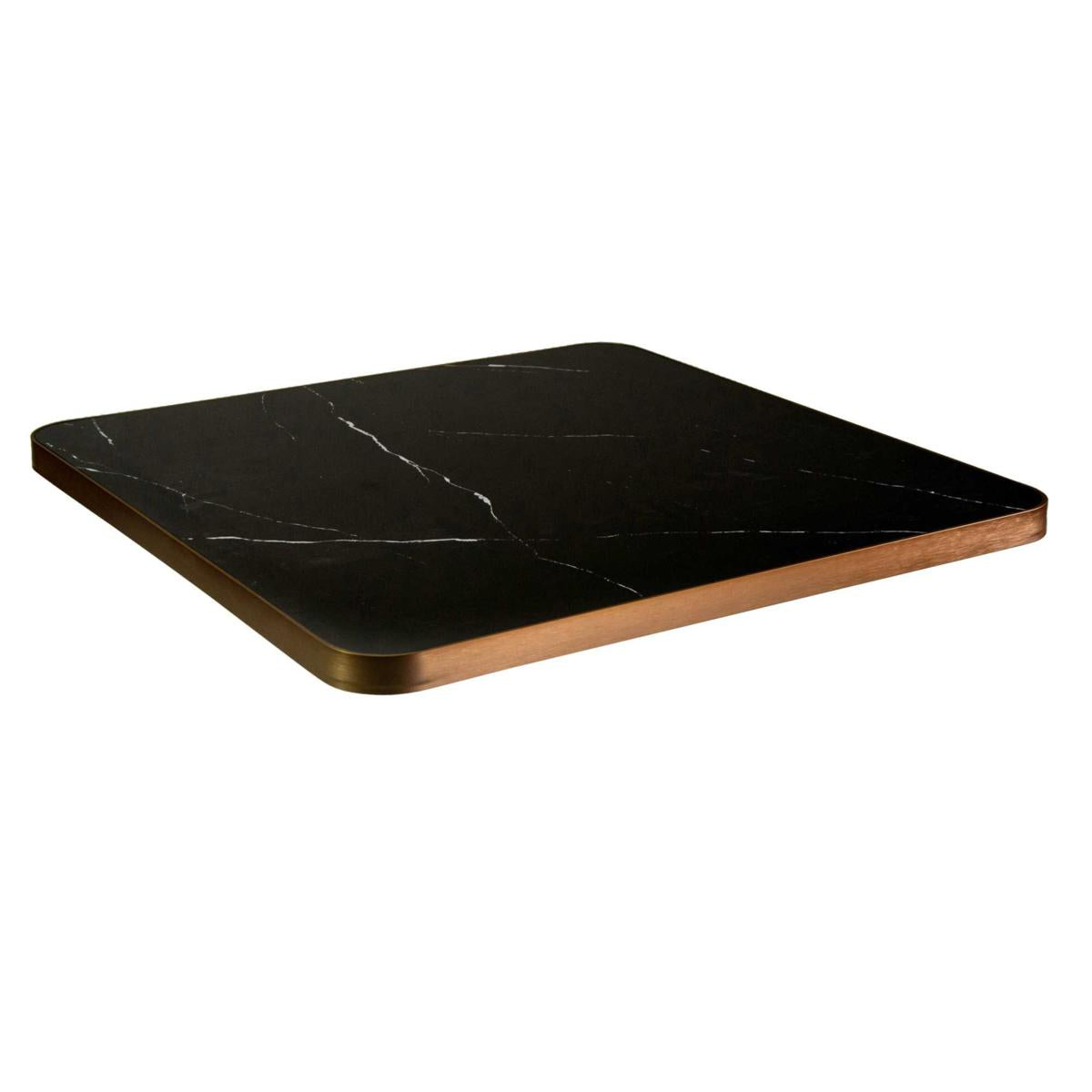 TOP TAVOLO PIETRA SINTERIZZATA EFF MARMO NERO/ORO 80X80X0.6