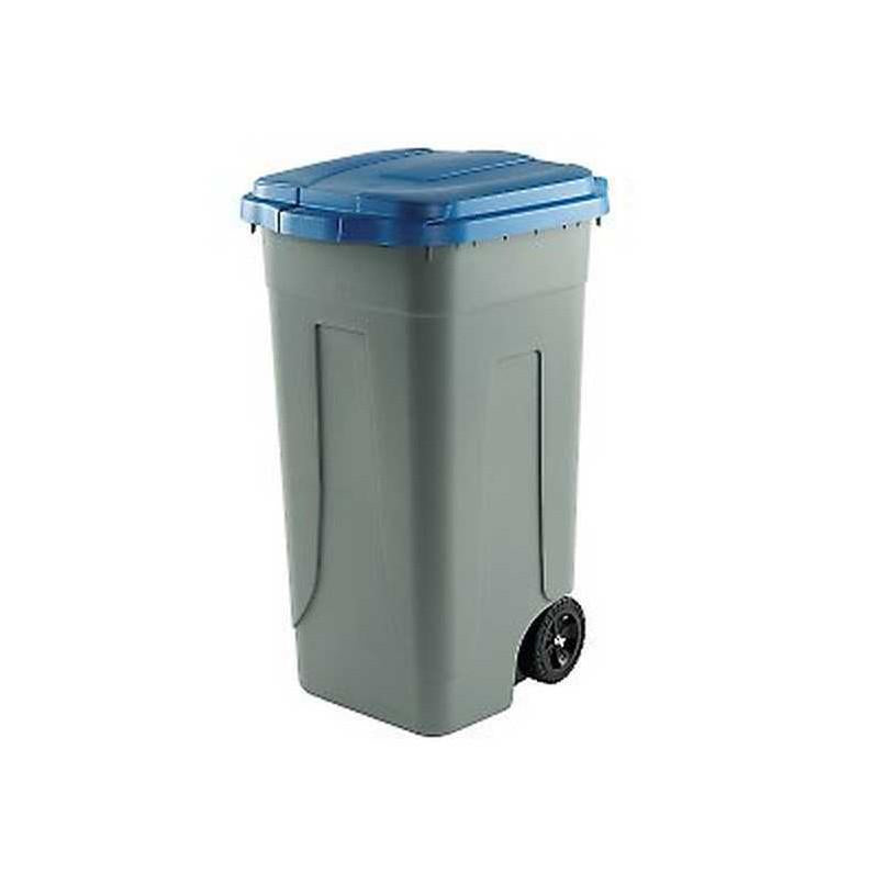 BIDONE RACC.DIFF.80LT C/COP-RUOTE-PED BLU