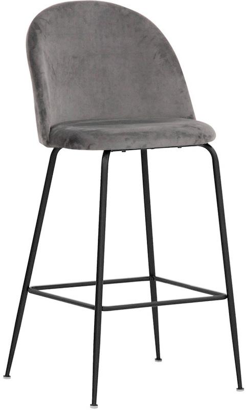 SGABELLO IN VELLUTO GRIGIO SCURO H.76cm