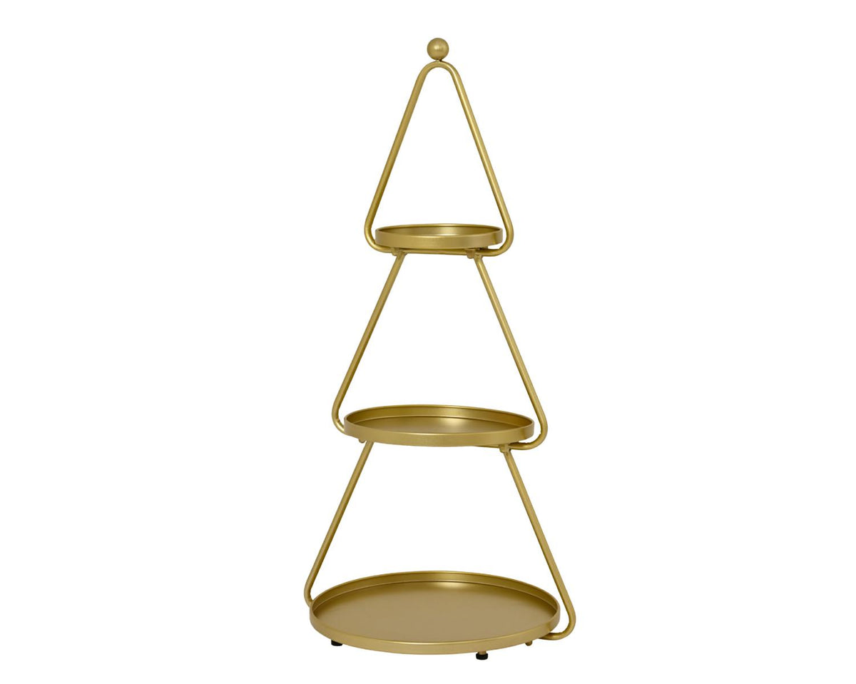 ALZATA FERRO ALBERO 3 PIANI ORO 46X40 H96CM