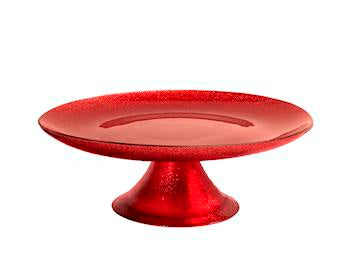 ALZATA VETRO REGENT GLITTER ROSSO 21,5CM