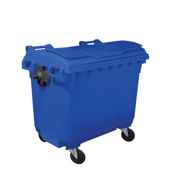 BIDONE RACC.DIFF CARRELLATO C/COP-PED 660LT BLU