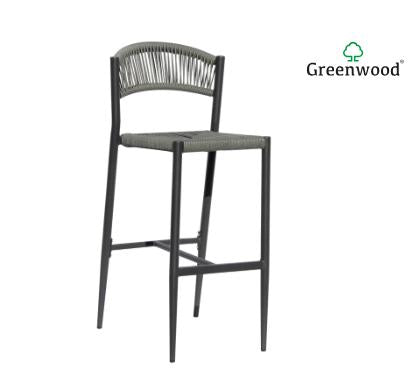 SGABELLO MILANO IN ALLUMINIO – WICKER GRIGIO – ANTRACITE