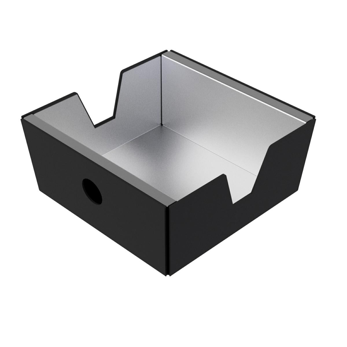PORTAPANE ALLUMINIO VERNICIATO NERO 22X22X9,5CM