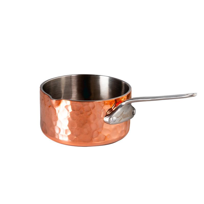 MINI CASSERUOLA A SERVIRE 1/M C/BECCO DIAM.5CM H.3 COL.RAME
