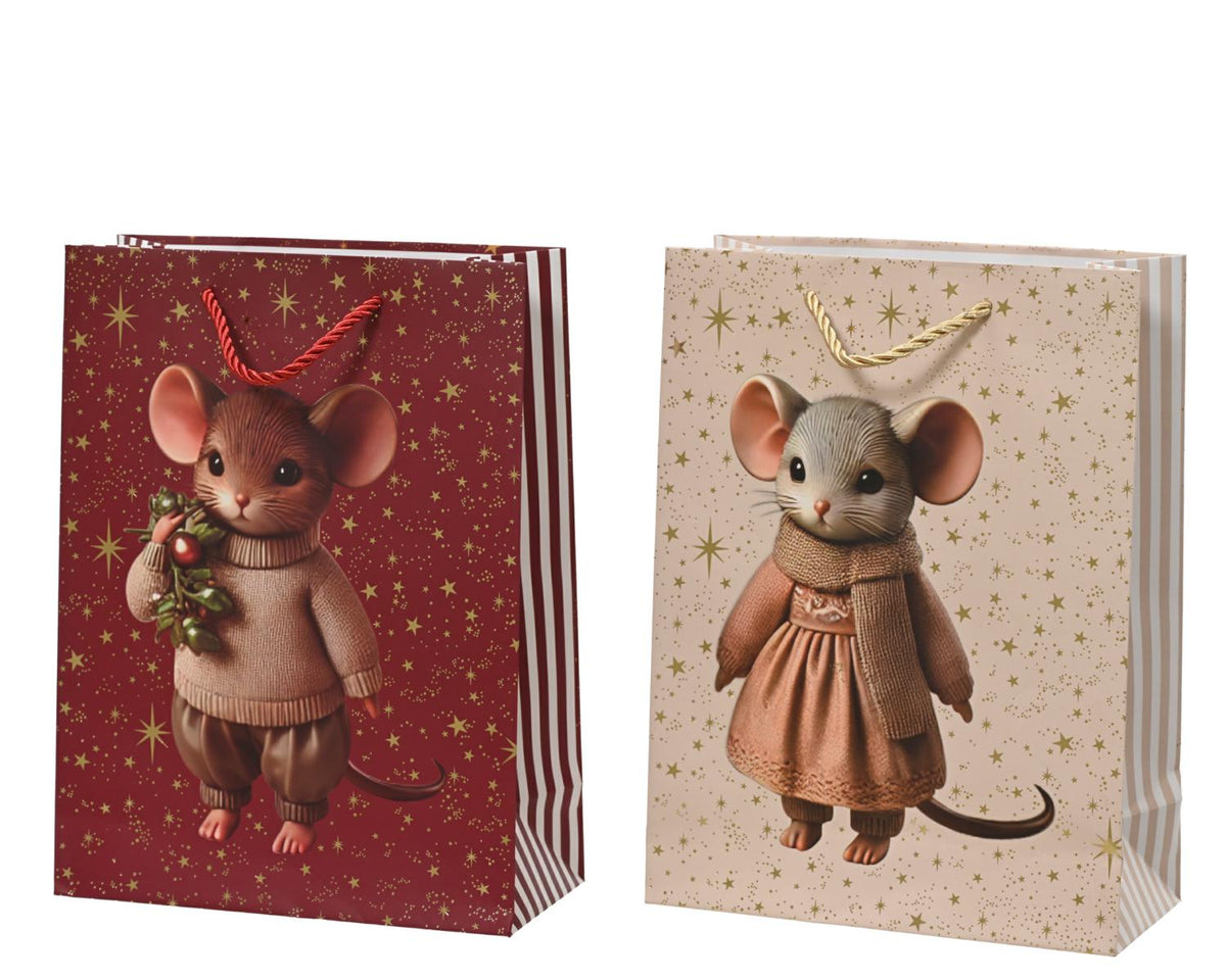 BORSA REGALO CARTA FSC TOPOLINI 18X8 H24CM