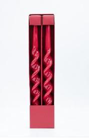 SET 2 CANDELE ASPIRALE 35CM ROSSO