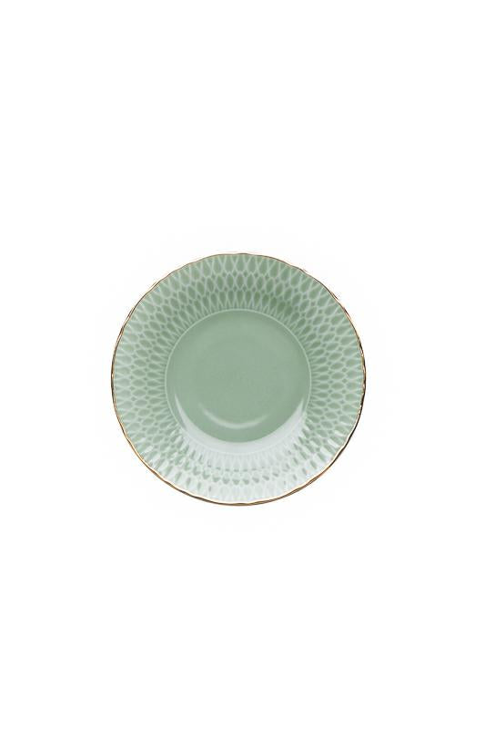 PIATTO PANE CONTESSA VERDE FILO ORO 16CM
