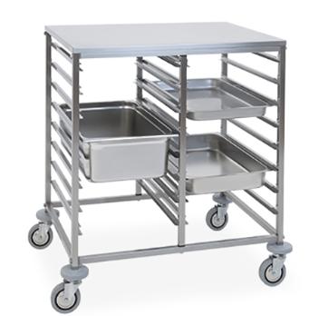 CARRELLO PORTATEGLIE 8+8 GN 1/1 GUIDE A C 2 RUOTE FRENANTI