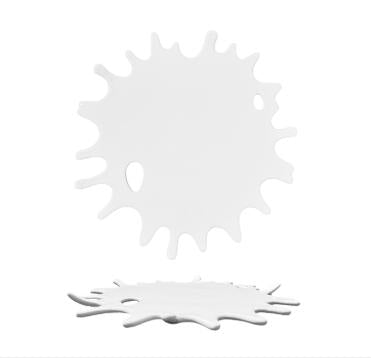 PIATTO PIANO SELECTA SPLASH CM 26 BIANCO IN PORCELLANA