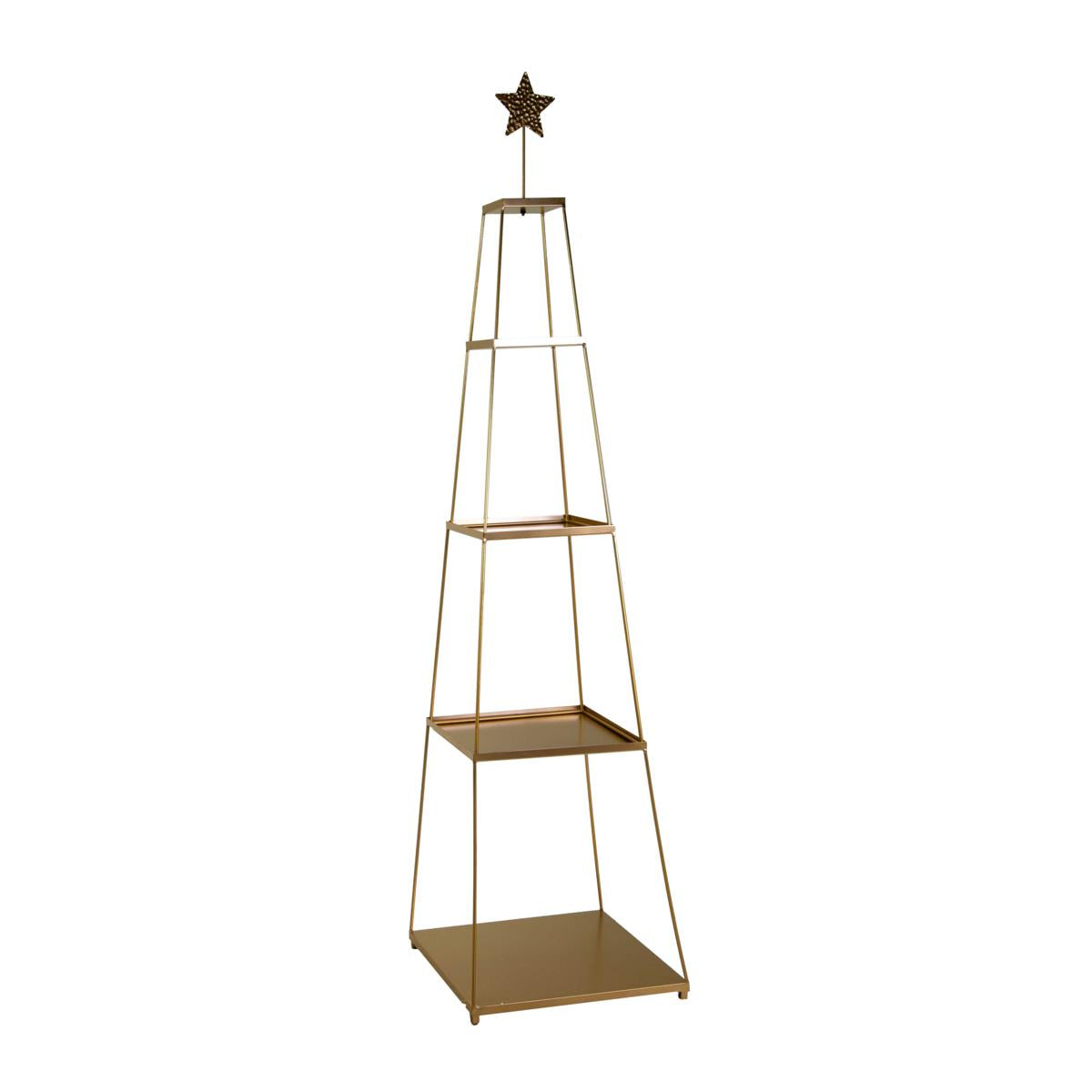 SCAFFALE ESPOSITORE METALLO 4 PIANI ORO CM42X42X171H