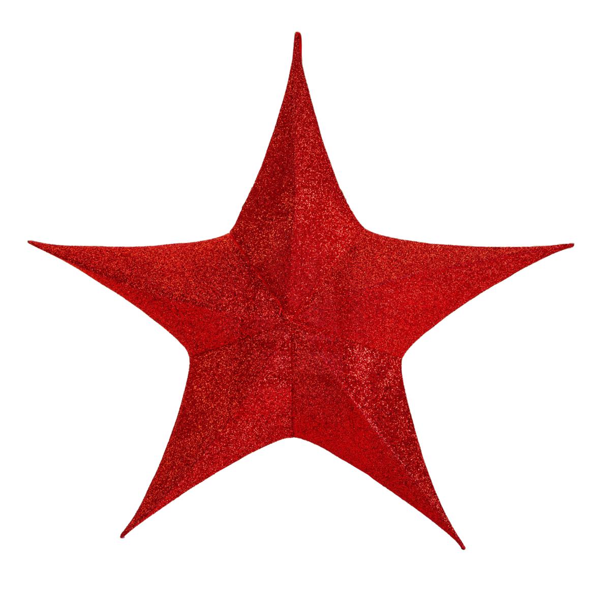 STELLA PIEGHEVOLE INTESSUTO EFFETTO GLITTER ROSSO CM135X135