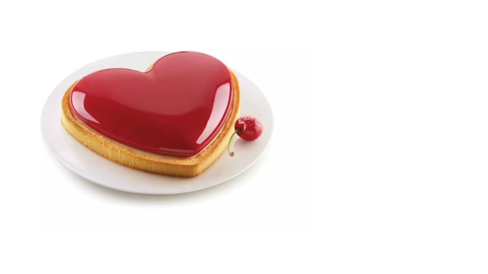 KIT TARTE MON AMOUR -SET ANELO CUORE+STAMPO SILICONE D.220mm
