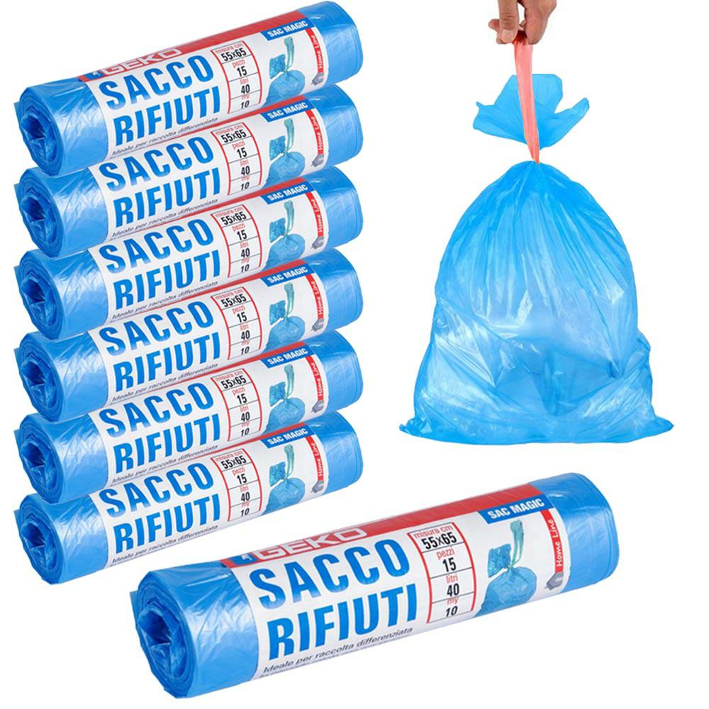 BUSTE ROTOLI N.U.54X60 AZZURRO C/LACCETTO ANTIGOCCIA RT=20PZ