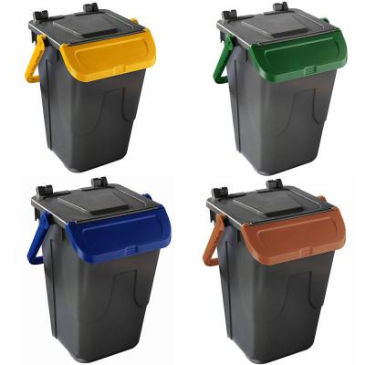 BIDONCINO RACC.DIFF ECOLOGY IMP. 35LT GRIGIO C/COP MARRONE