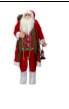 BABBO NATALE IN TESSUTO COLORE ROSSO SCOZZESE CM45X23XH120