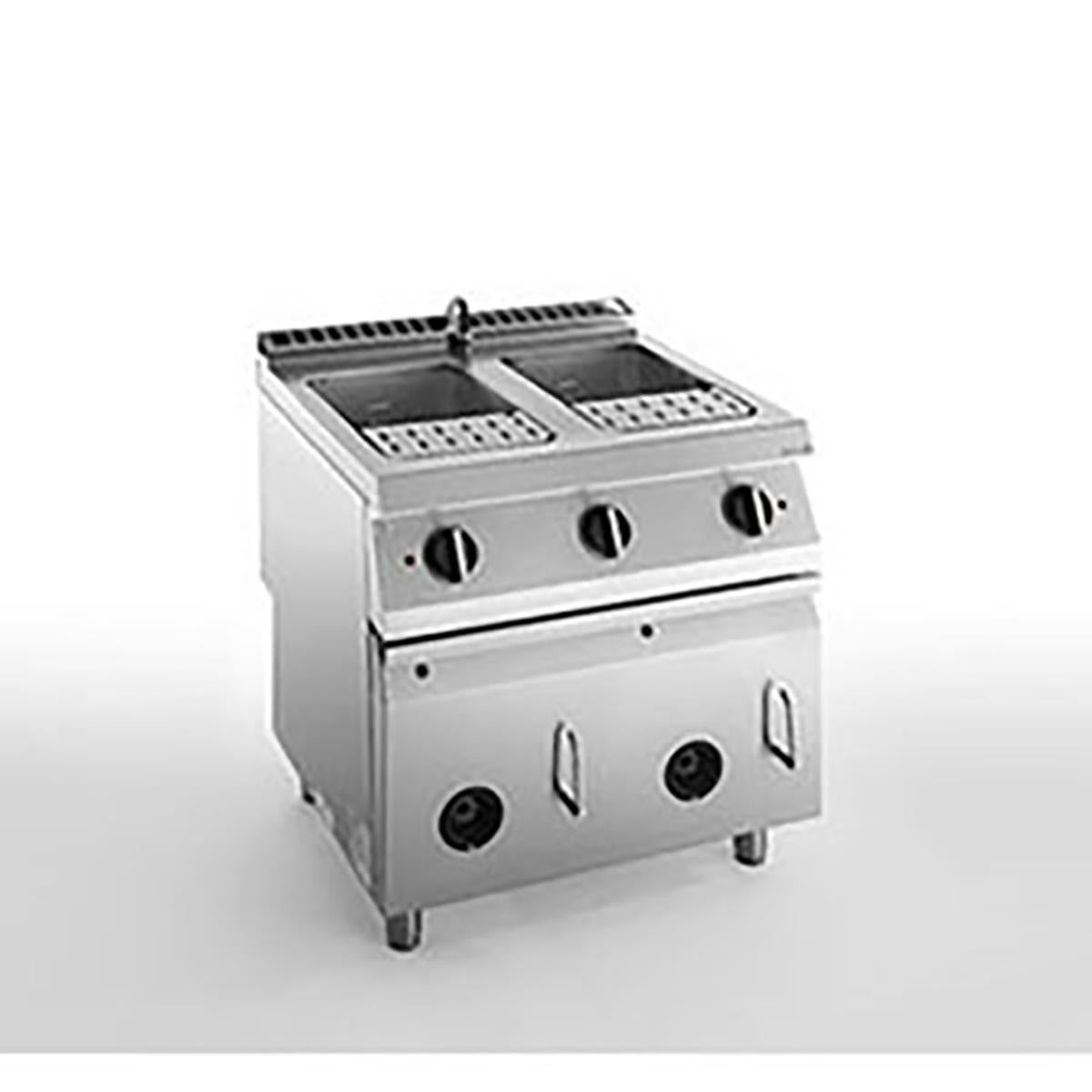 CUOCIPASTA GAS 2 VASCHE 42+42LT 800x900x900