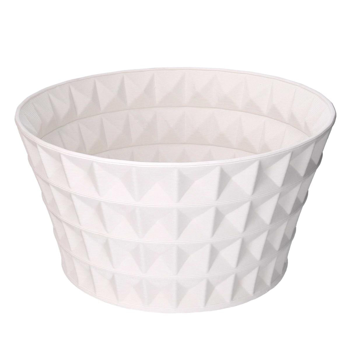 PORTAVASO CERAMICA GEOMETRICO BIANCO CM29.5X15.5H