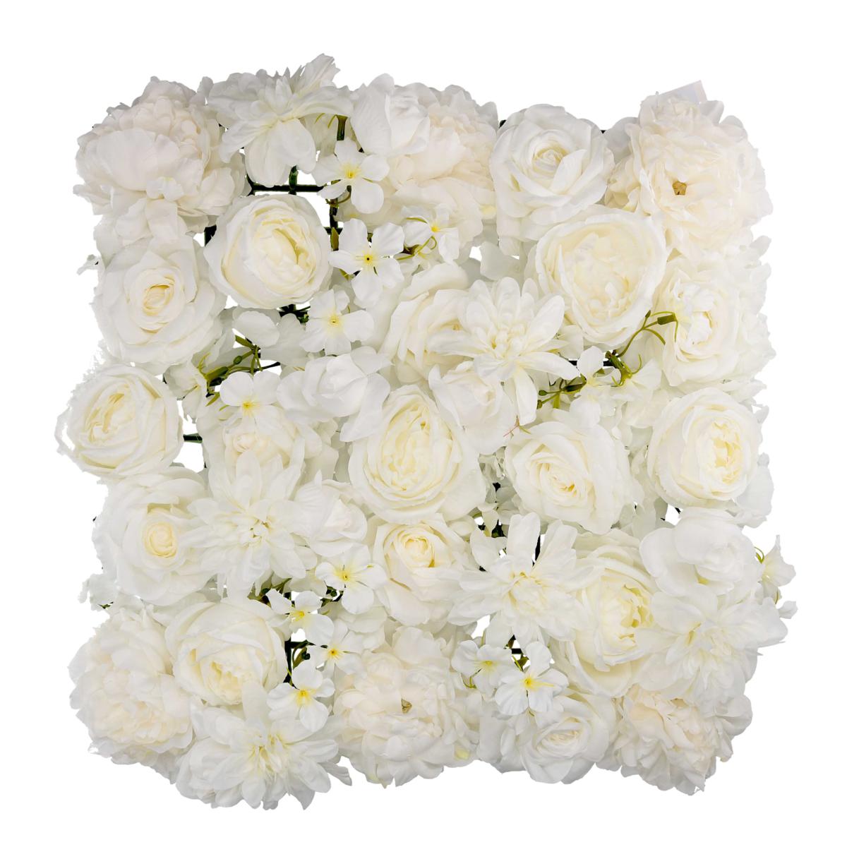 PANNELLO TESSUTO FIORI ROSE BIANCO 50X50CM