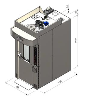 FORNO ROTATIVO A GAS COMANDI MECCANICI 98X150X202H