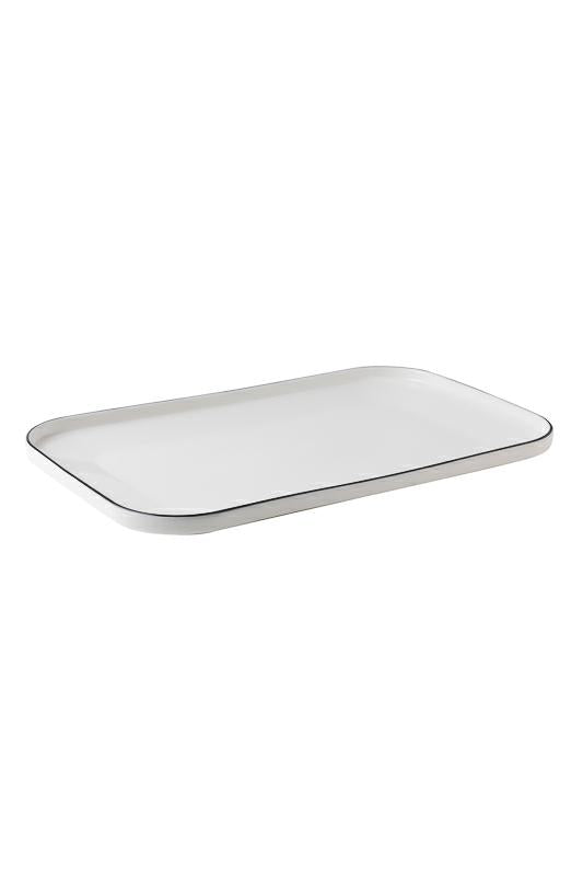VASSOIO RETTANGOLARE FILO NERO 33X20CM