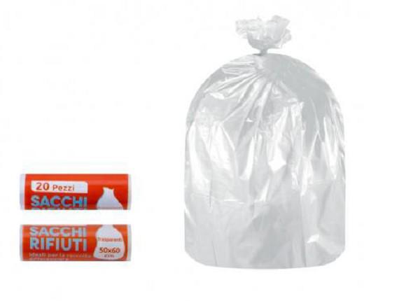 BUSTE ROTOLI NU 50X60 TRASPARENTE PE-HD T5 5GR-9MY RT=20PZ