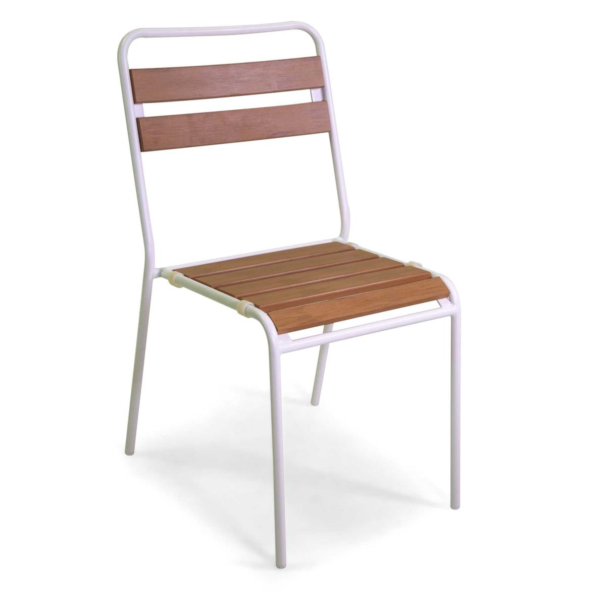 SEDIA METALLO LOKI POLYWOOD COLORE BIANCO 46x60CM H45/86