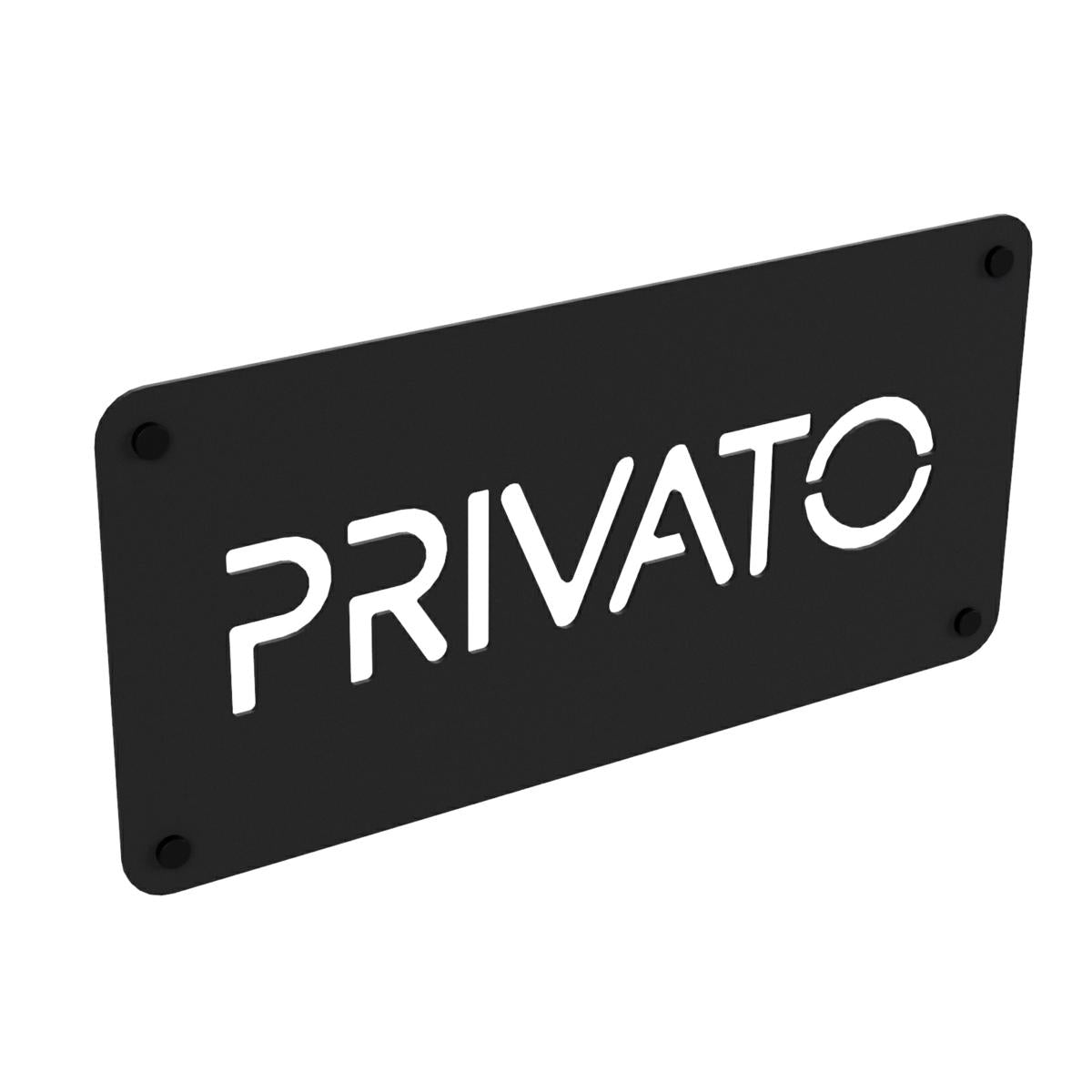 SEGNALETICA PRIVATO NERO CON DISTANZIALI 16X32,5CM