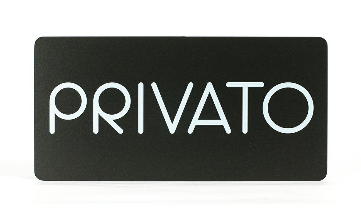 PITTOGRAMMA "PRIVATO" PVC NERO C/ST.BIANCA