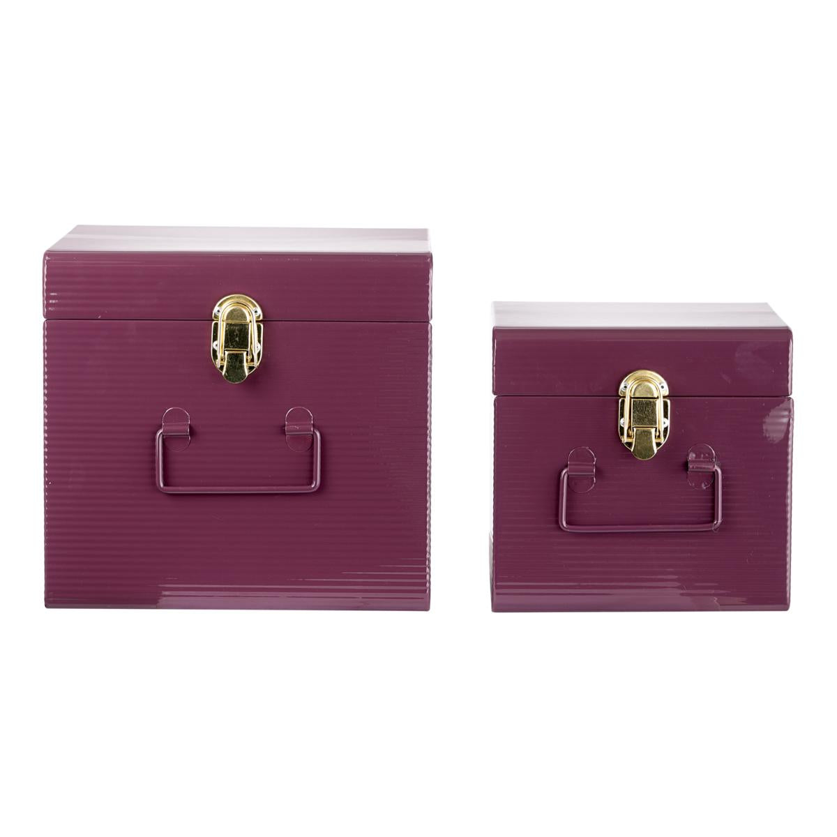 SET 2 BOX METALLO (M.G.CM.26.5X26.5X25.5) VIOLA