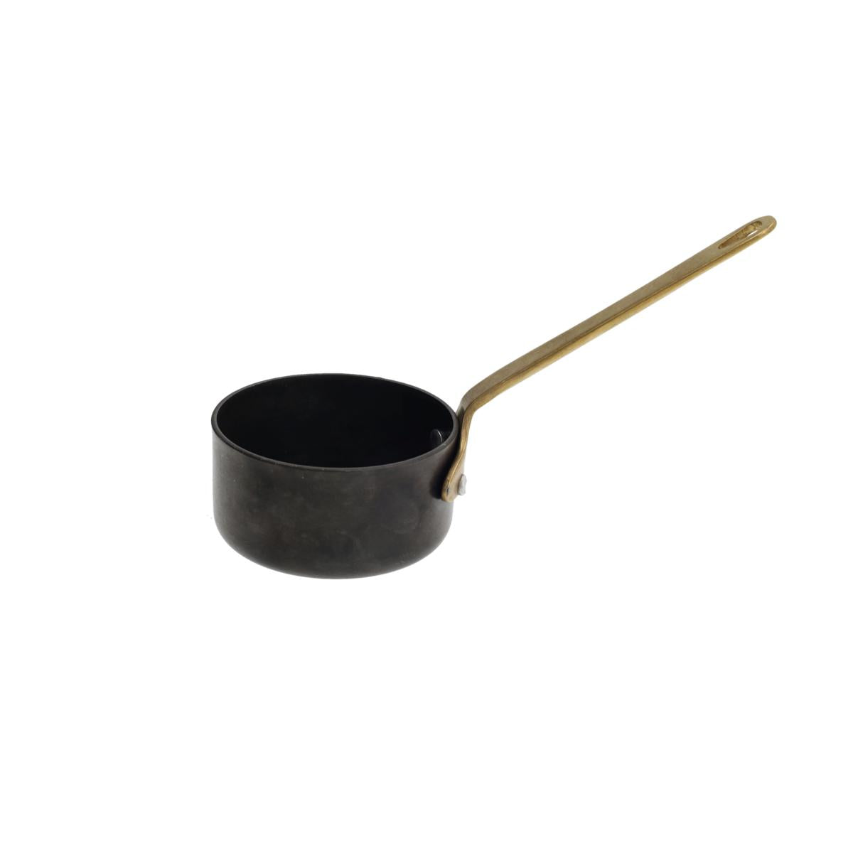 CASSERUOLA CON MANICO CM 8 ORO E NERO