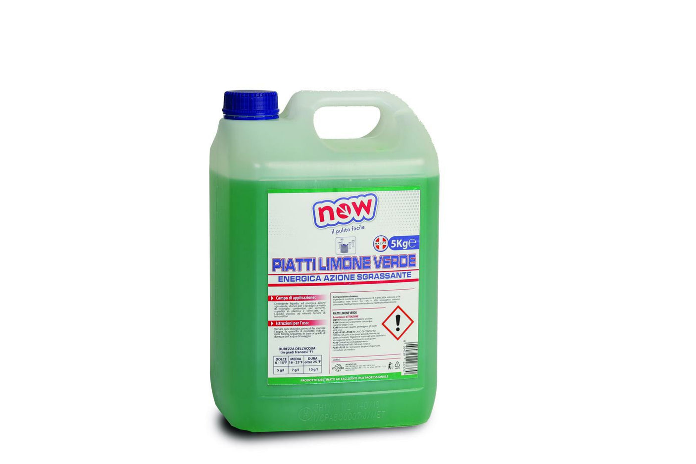 DETERGENTE PIATTI LIMONE VERDE "NOW" 5LT HACCP
