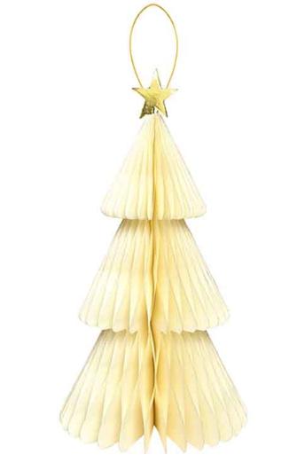 DECORAZIONE CARTA ALBERO AVORIO C/STELLA CM 40 CF1PZ