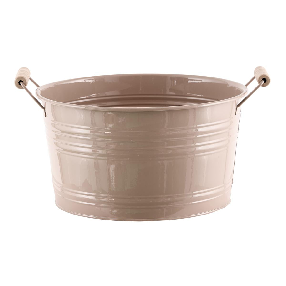 VASO METALLO H.CM.16,5 ø CM.30 BEIGE