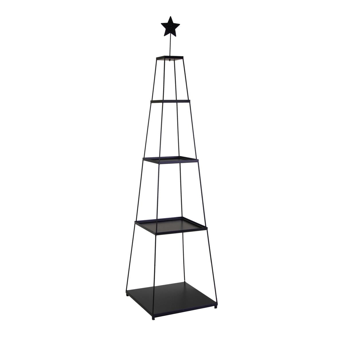 SCAFFALE ESPOSITORE METALLO 4 PIANI NERO CM42X42X717H