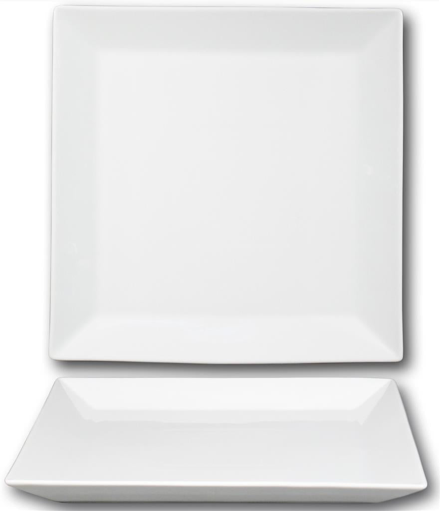 PIATTO PIANO QUADRO BIANCO 27CM "KIMI"