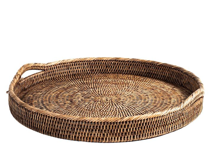 VASSOIO RATTAN TONDOC/MANICI CM.46X7H