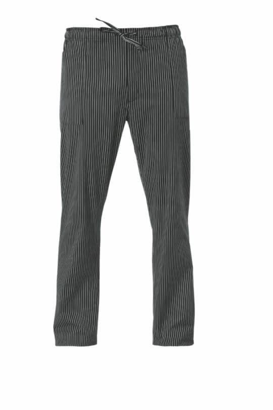 PANTALONI CUOCO 'ENRICO' GESSATO NERO