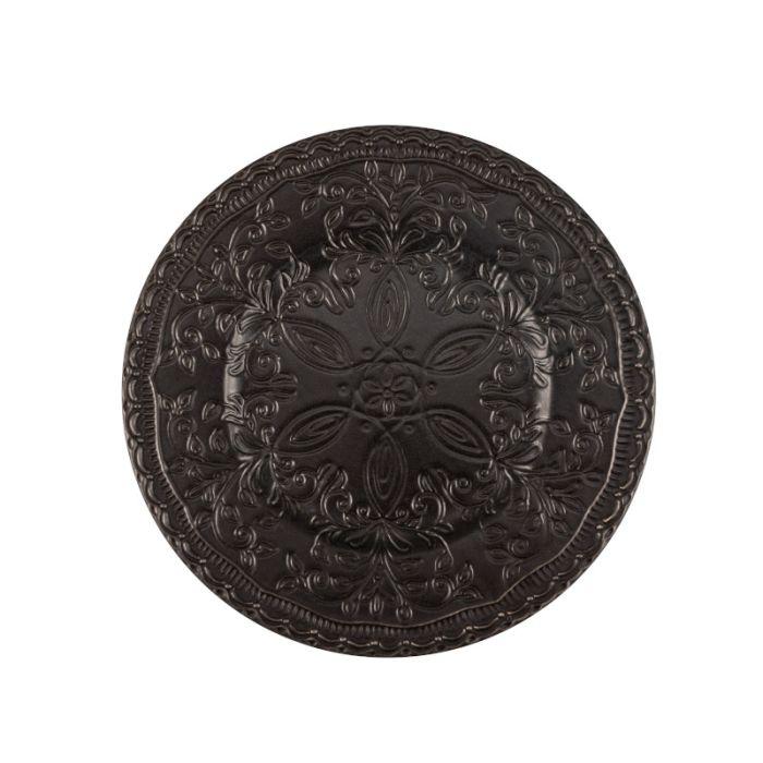 PIATTO FRUTTA DIAM.22,5 H.2,5CM NERO SKALISTOS STONEWARE