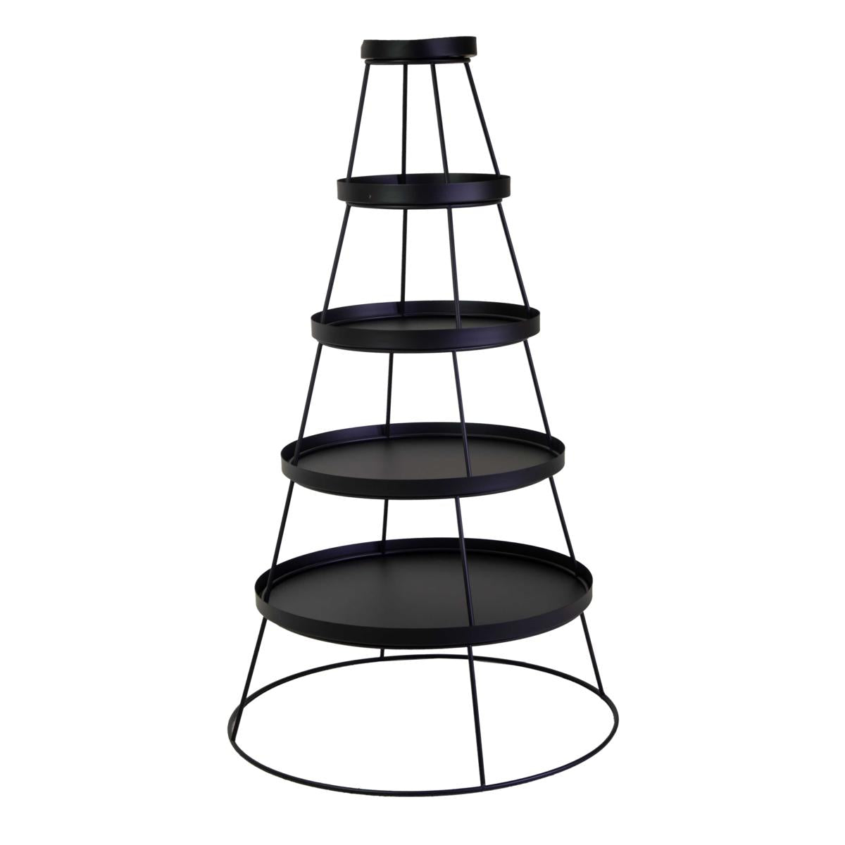 ESPOSITORE METALLO NERO 5 PIANI TONDO 70X121H