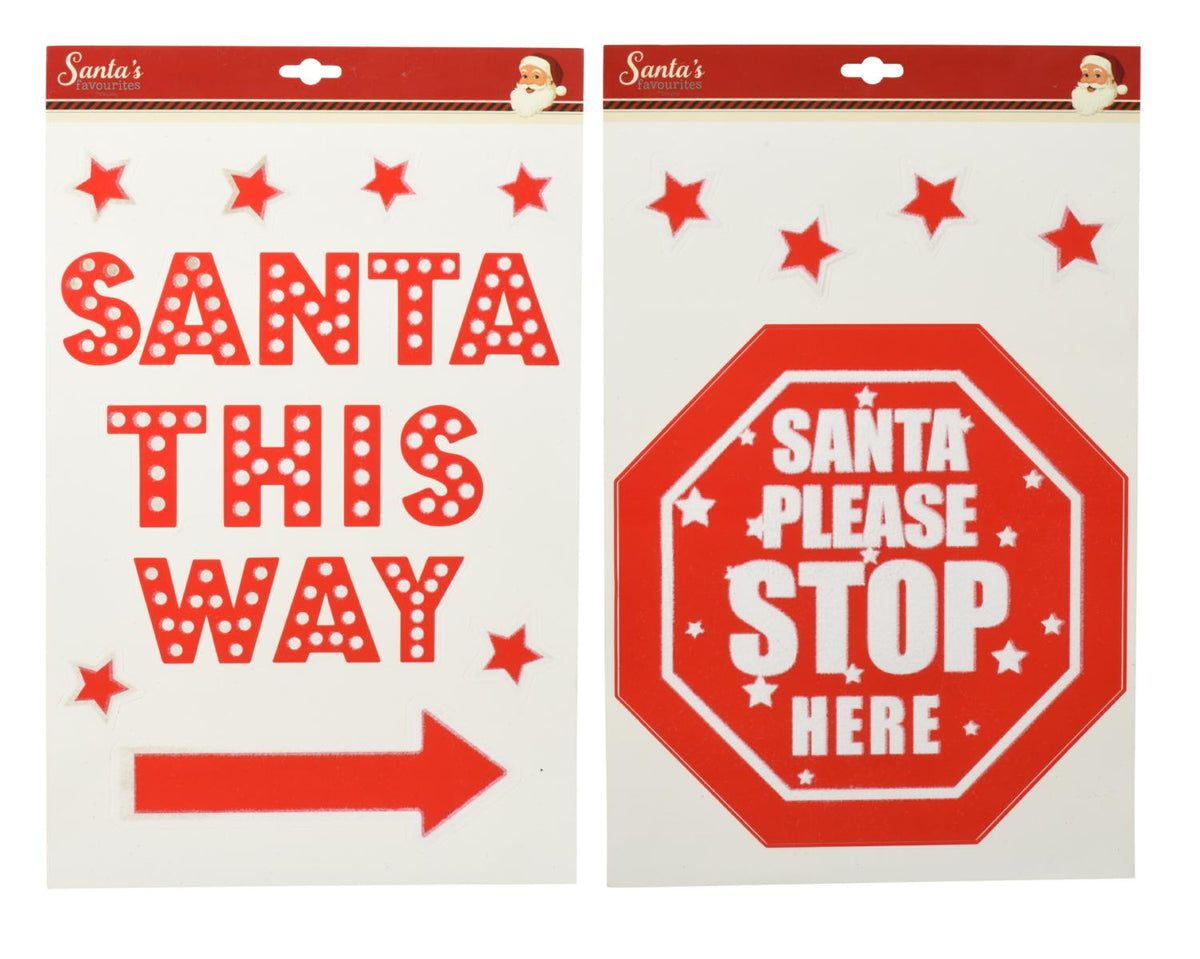 DECORAZIONE VETRO PVC BABBO NATALE 40X28CM